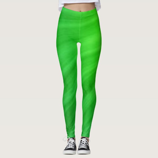 Legging Leggens Sólidas Verdes Simples (Frente)