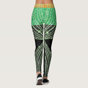 Legging Leggens verdes e Pop preto