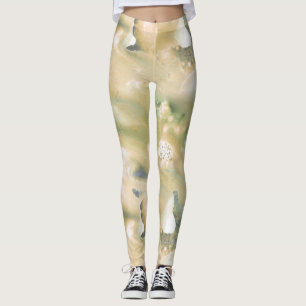 Legging Leggens verdes em aquarela