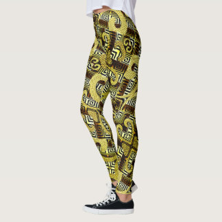 Legging Leggings-chave das mulheres na Grécia Dourada