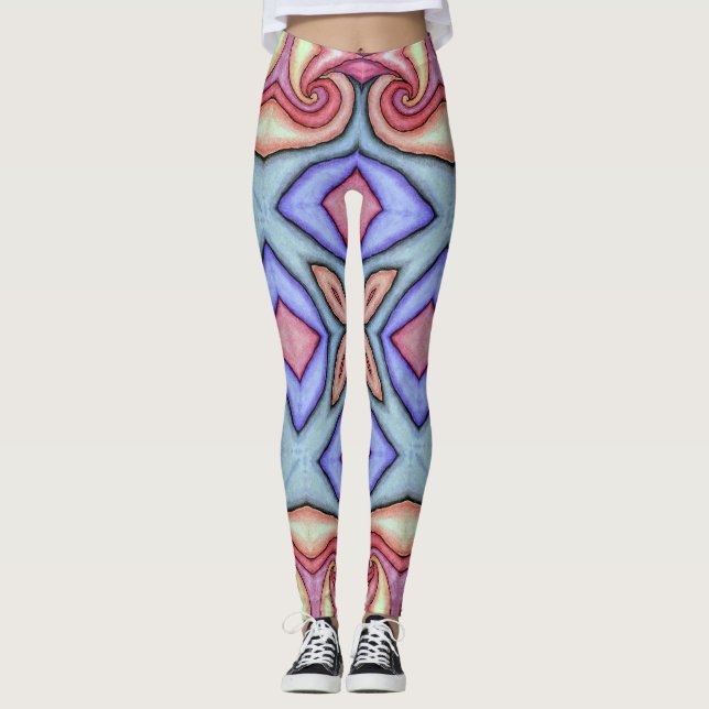 Legging Leggings, Colorido Abstrato Caleidoscópio (Frente)