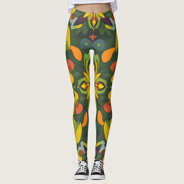 Legging Leggings-padrão vibrantes e sem costura - Digita o (Frente)