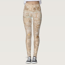 Leggins Beige Funky Artística Padrão