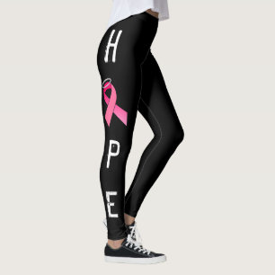 Legging LEGGINS COR-DE-ROSA do PRETO da ESPERANÇA da FITA
