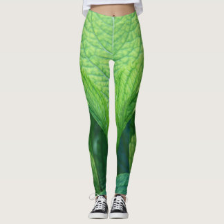 Legging Leggins de Folha Verde