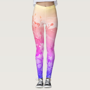 Legging Leggins de ioga com padrão de prados de gradiente