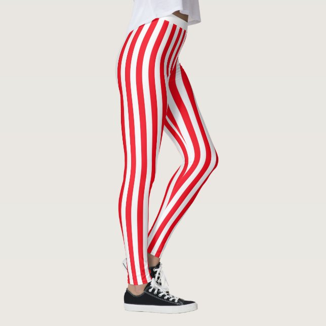 Legging Leggins de Stripes Vermelhas (Direita)