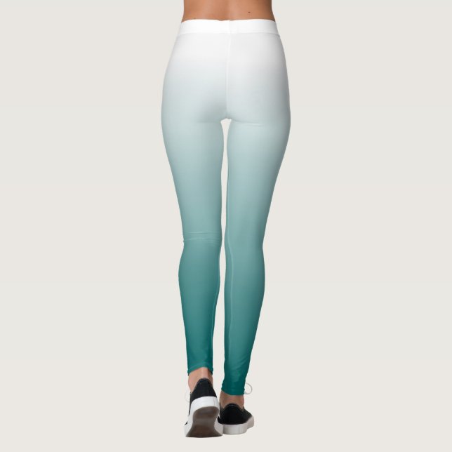 Legging Leggins de turquesa branca-gradiente (Verso)