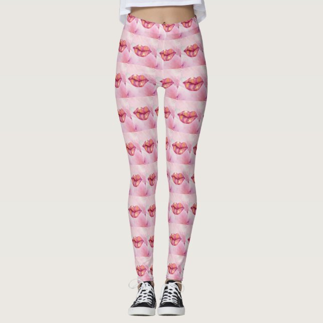 Legging Leggins do clipe rosa (Frente)
