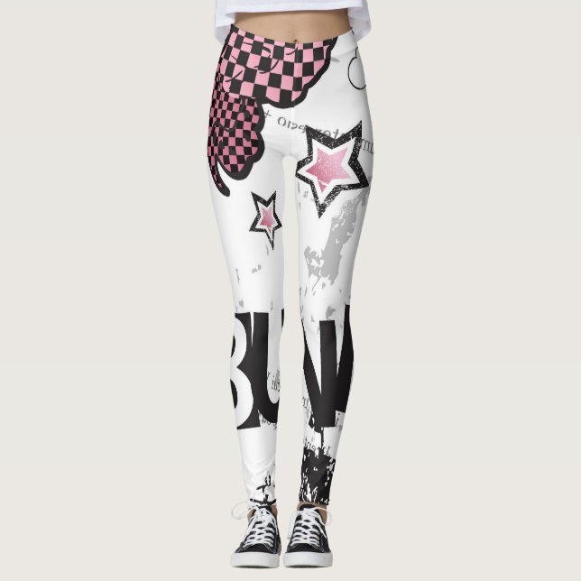 Legging Leggins do design moderno do punk (Frente)