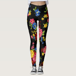 Legging leggins florais contemporâneos