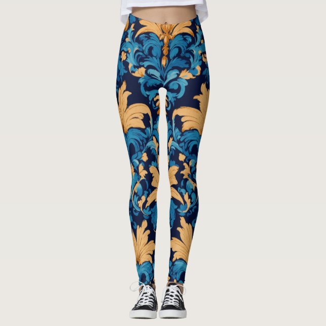 Legging Leggis impressos para declarações de moda em negri (Frente)