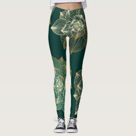 Legging Leggulhas com magnólia dourada