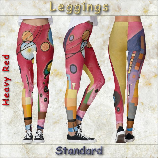 Legging LEGINGS - "Vermelho Intenso" - Imagem de Arte Abst (Criador carregado)