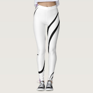 Legging Leguminosas Brancas Curvas - Fluxo Geométrico