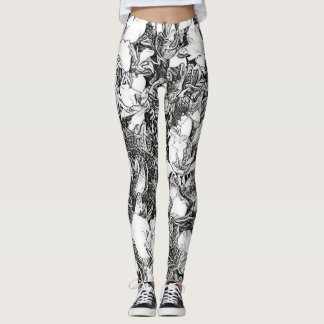 Legging Leguminosas Florais com Efeito Caneta