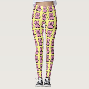 Legging leitão cor-de-rosa