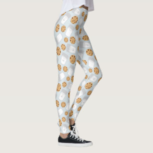 Legging Leite feliz e biscoitos azuis pálido
