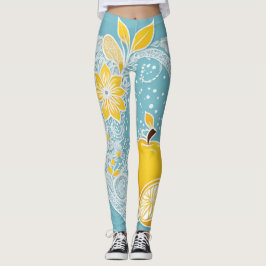 Legging Lemon Aqua AI art