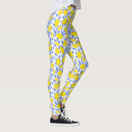 Legging Lemons Blue Mediterranean
