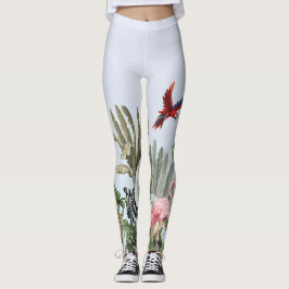 Legging Lenço de seda quadrado com vida selvagem da selva
