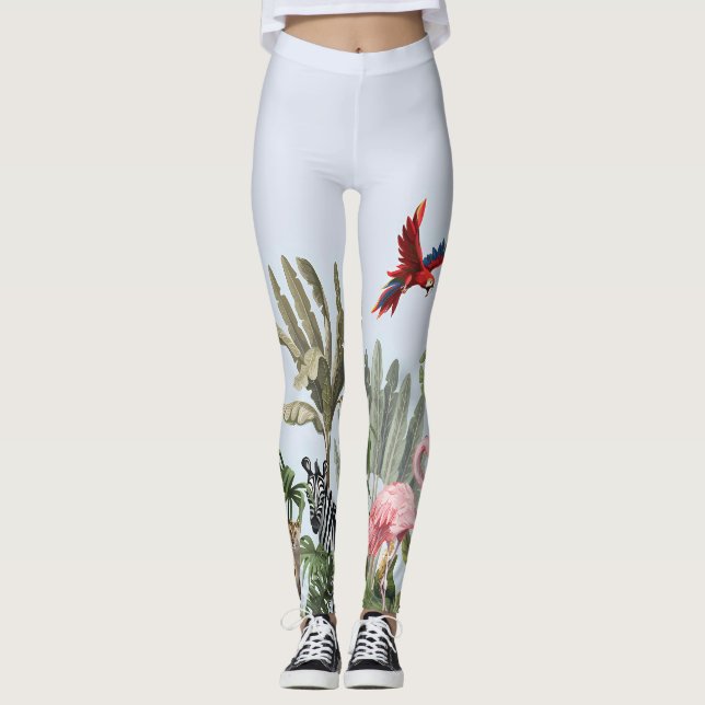 Legging Lenço de seda quadrado com vida selvagem da selva  (Frente)