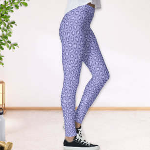 Legging Leopard Animal Print Periwinkle Roxo