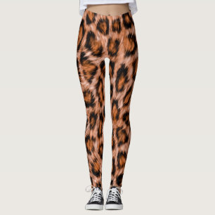 Legging Leopard Jaguar Cat Brown fur Pattern-24609