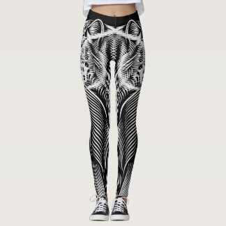 Legging Leopard Line Flow – Artistic Black & White