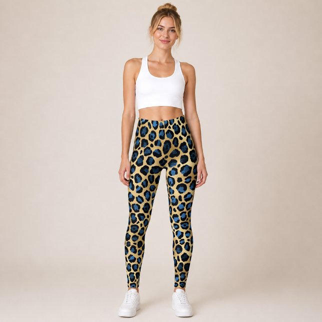 Legging Leopardo Azul Dourado (Criador carregado)