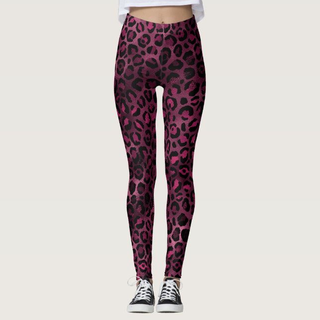 Legging Leopardo Borgonha (Frente)