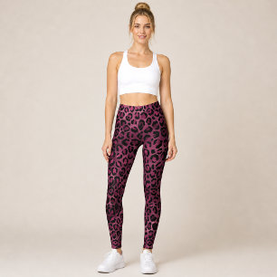 Legging Leopardo Borgonha