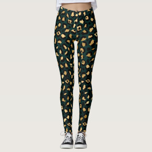Legging Leopardo Dourado e Teto Série Design 1