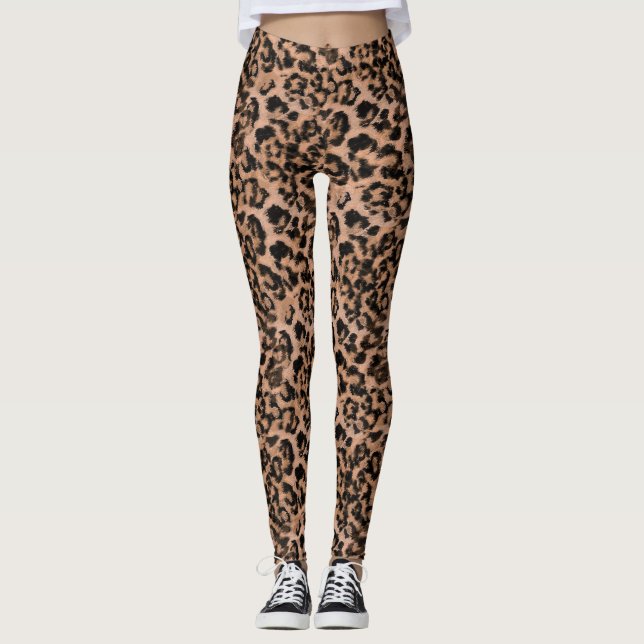 Legging Leopardo - impressão de animais com impressão (Frente)