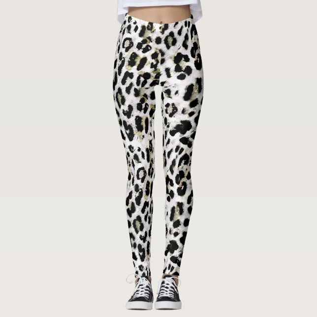 Legging Leopardo - impressão de animais com impressão (Frente)