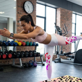 Legging  Leopardo Rosa Geométrico 