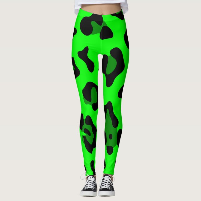 Legging leopardo verde-ácido (Frente)