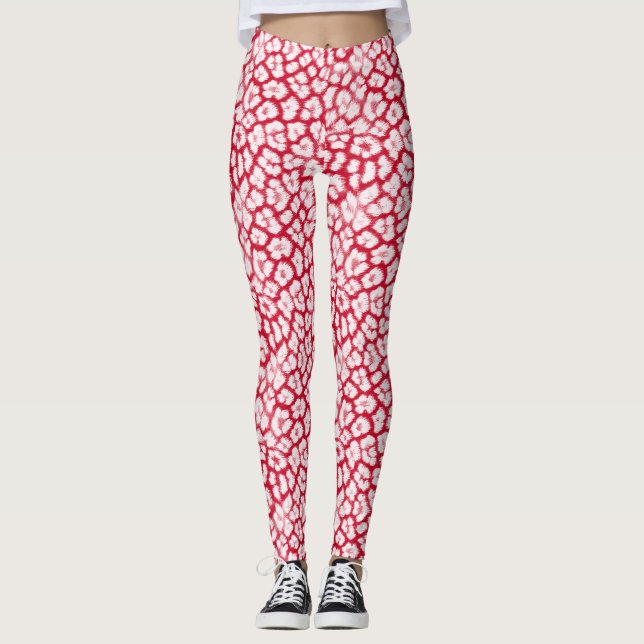 Legging Leopardo vermelho e branco (Frente)