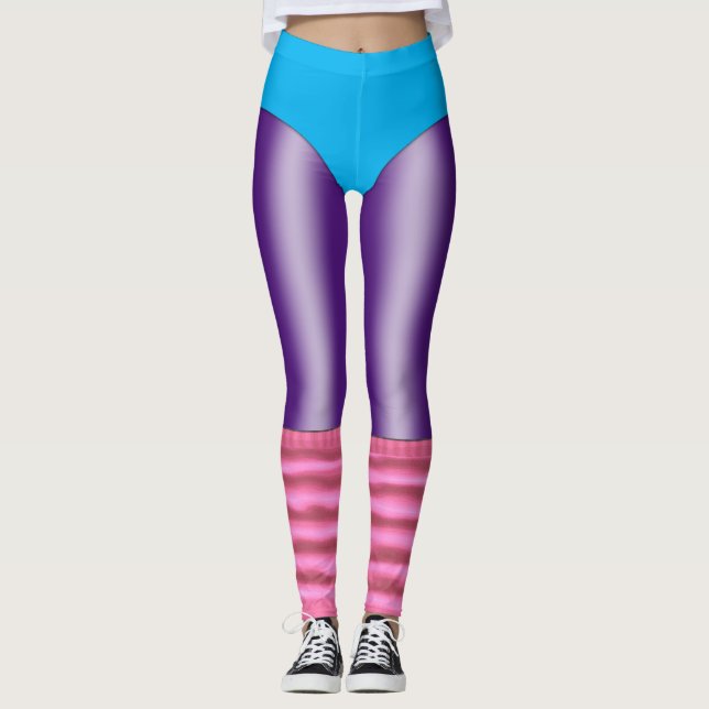 Legging Leotard de Workout Aeróbico e Legwarmers (Frente)