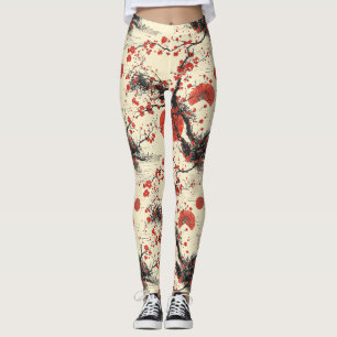 Legging Leque de Flor de Cerejeira Japonesa Padrão (4)