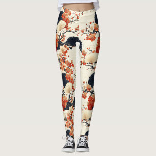 Legging Leque de Flor de Cerejeira Japonesa Padrão (6)