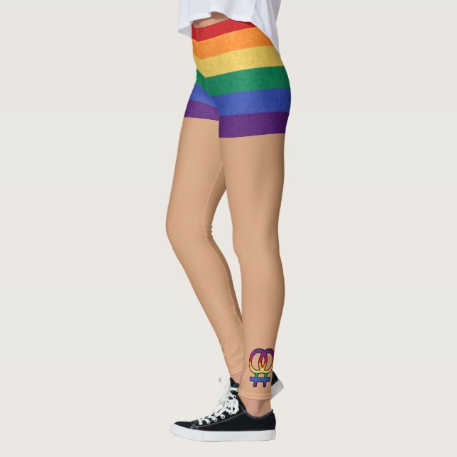 Legging Lésbica - Sexo feminino - Símbolo Rainbow (Esquerda)