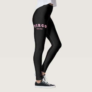 Legging Letra reproduzível Impressão Zodiac, cintura alta