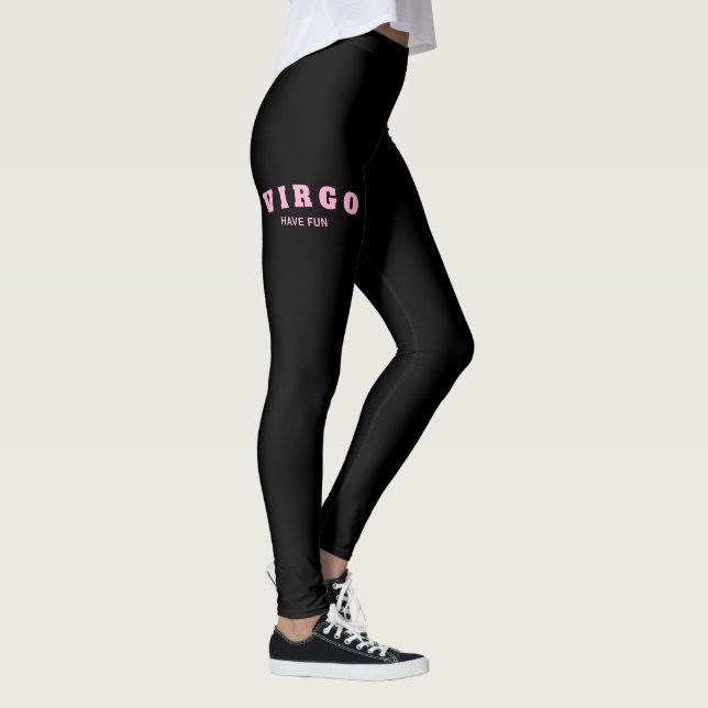 Legging Letra reproduzível Impressão Zodiac, cintura alta  (Direita)