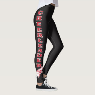 Legging Letras cheerleader Vermelho Escuro para Tipografia