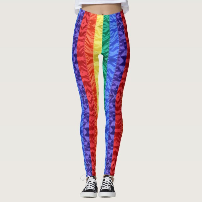 Legging LGBTQ Bandeira arco-íris orgulho gay moderna (Frente)