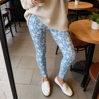 Legging Light Blue Giraffe Print Mosaic