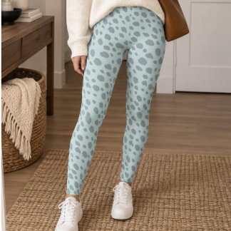 Legging Light Blue Grey Cheetah Spots