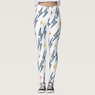 Legging Lightning Bolts Doodle Seamless Flash