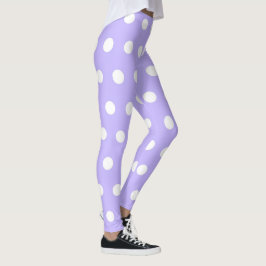 Legging Lilac Suave e Padrão de Bolinhas Branca Girly Boni